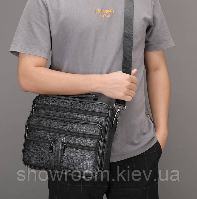 Чоловіча горизонтальна сумка Leather Collection (9916) Київ - фото 6