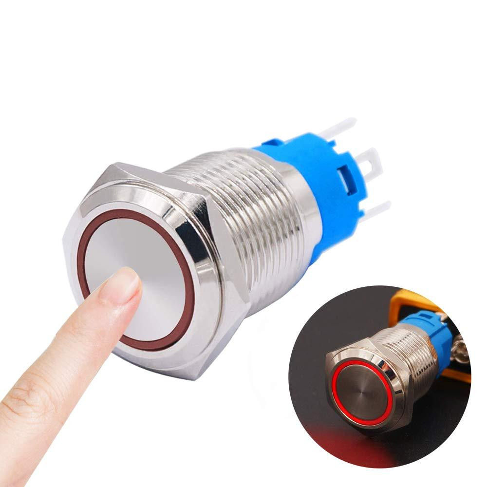 Возвратная кнопка 22мм с красным LED 9-24В Киев - изображение 3