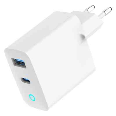 Зарядное устройство Gembird 1xUSB-C PD30W + 1xUSB QC3.0 LED white (TA-UC-PDQC30L-W-01) Винница