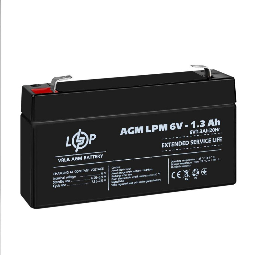 Акумулятор AGM LPM 6V - 1.3 Ah Київ - фото 4