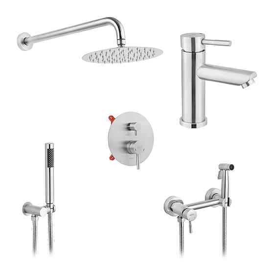 Набор 3 в 1 душевая система Kroner Edelstahl Klassisch-ESG082 + смеситель Edelstahl Klassisch-ESG010 + Киев