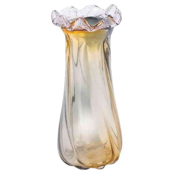 Ваза декоративная 30 см для цветов стеклянная фигурная ваза из цветного стекла 1.8 л Желто-серая HP-9-10 Киев
