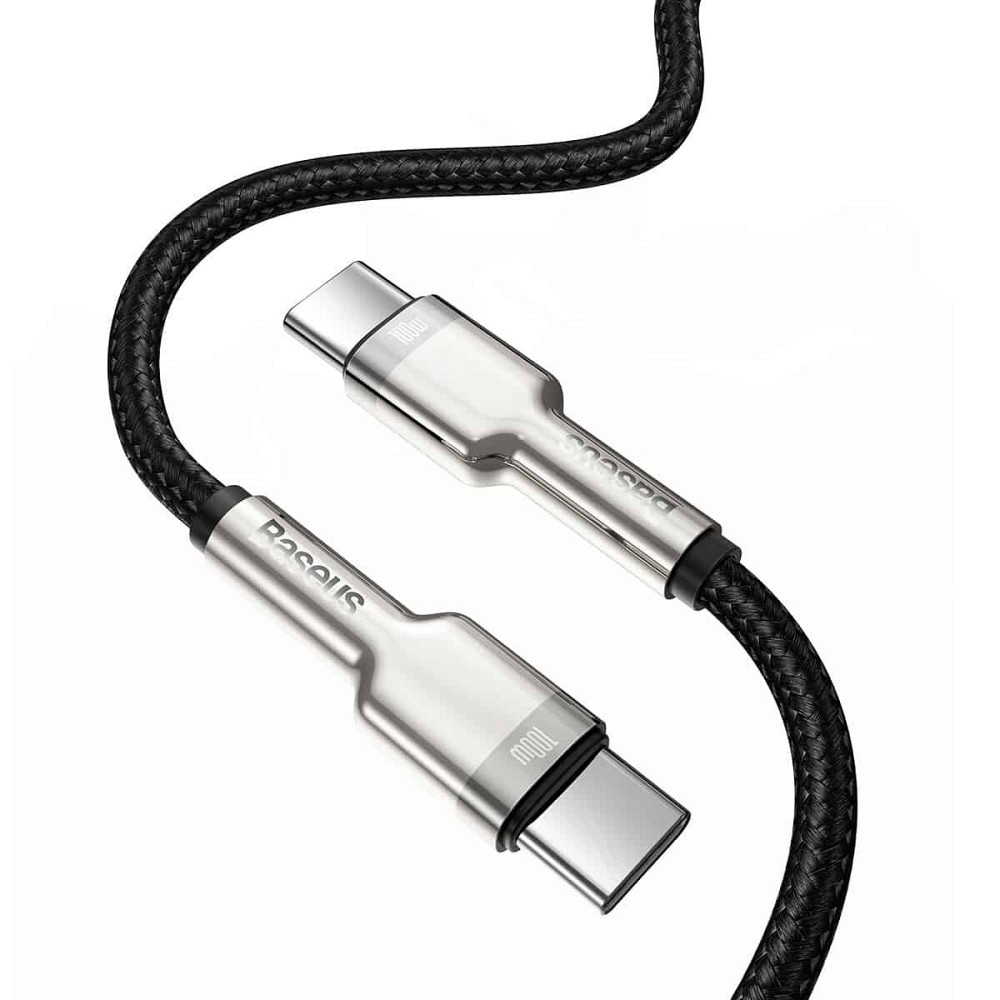 Кабель Baseus Cafule Series Metal Data Cable Type-C to Type-C 100W 1m Black Київ - фото 2