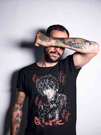 Футболка для мальчика аниме Гантз Джапанесе Аниме Манга оверсайз (рост от 165 до 180 ) Черний AnimeJ0105m Днепр