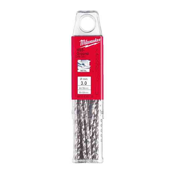 Свердло по металу HSS-G MILWAUKEE DIN340, діаметр 3,0 x 100 мм, (10шт) пластикова коробка Одеса