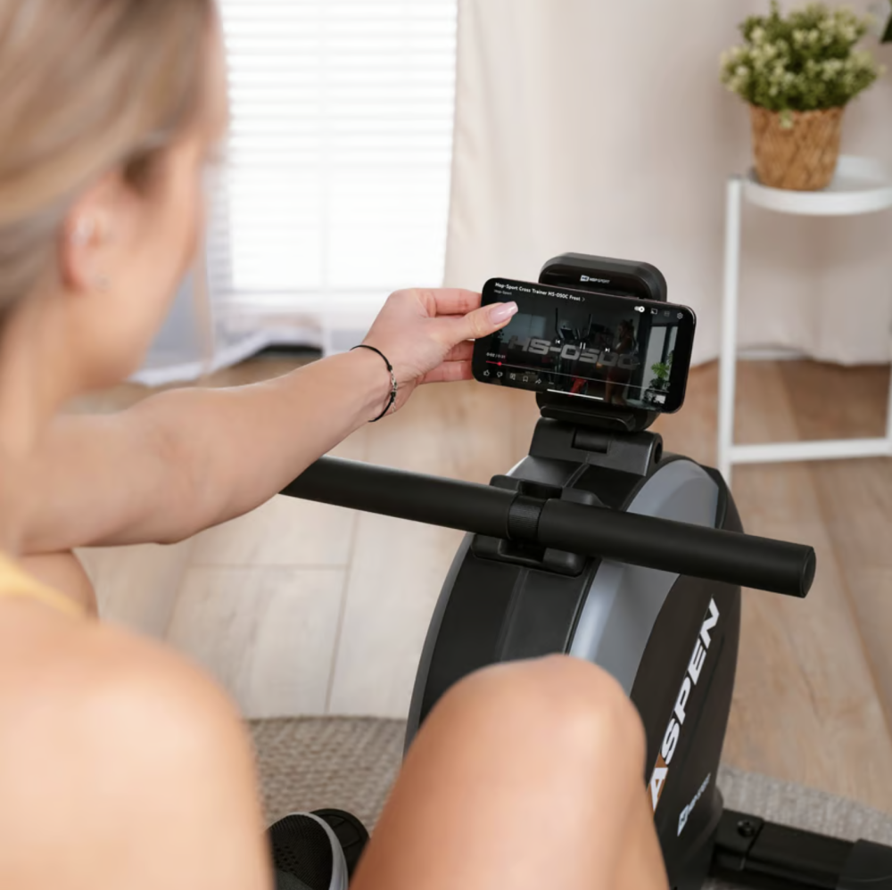 Гребной тренажер Hop-Sport HS-080R Aspen магнитный черно-золотистый Киев - изображение 10