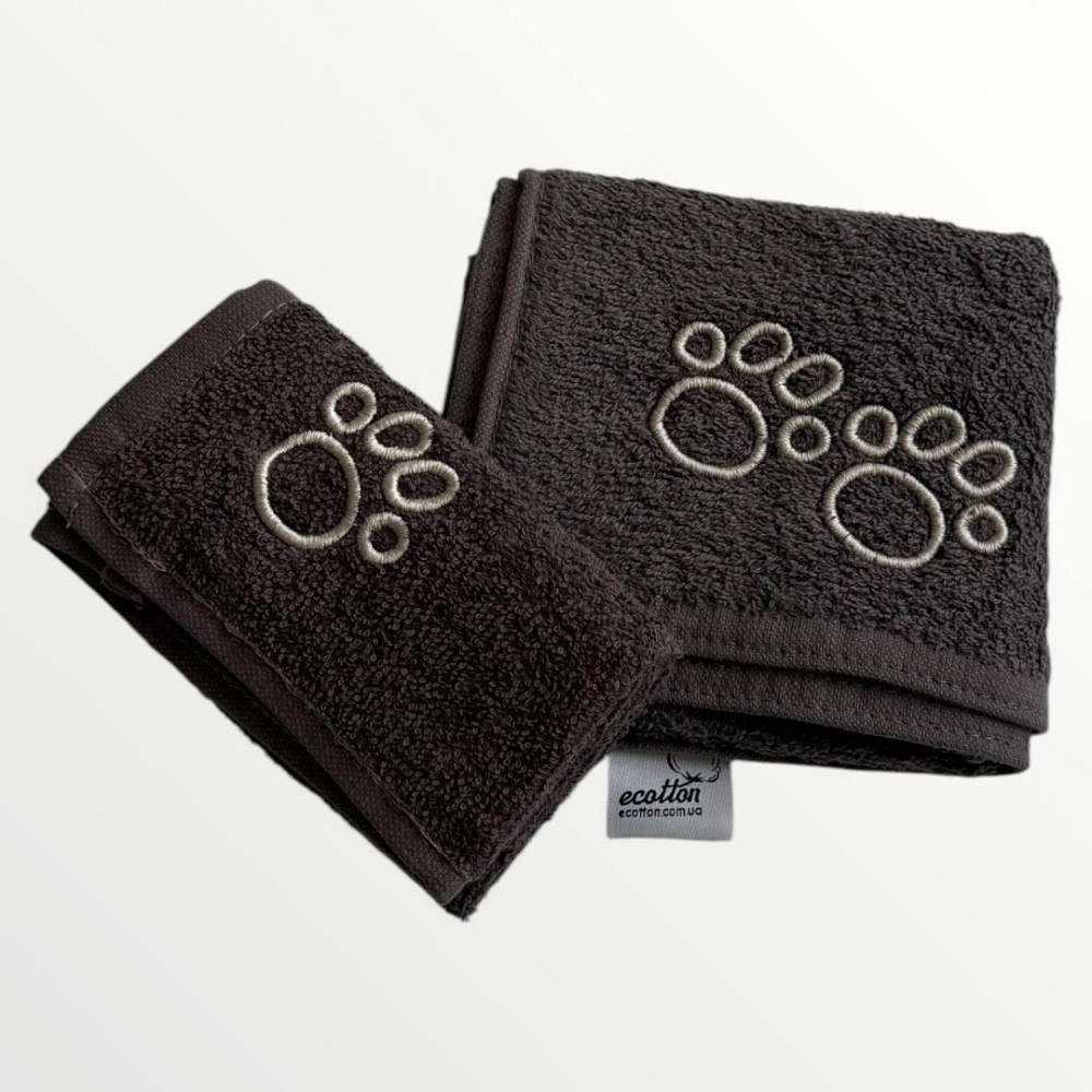 Ecotton Набір махрових рушників для тварин Ecotton Витри мені лапки 2 шт. сірий Коломыя - изображение 5