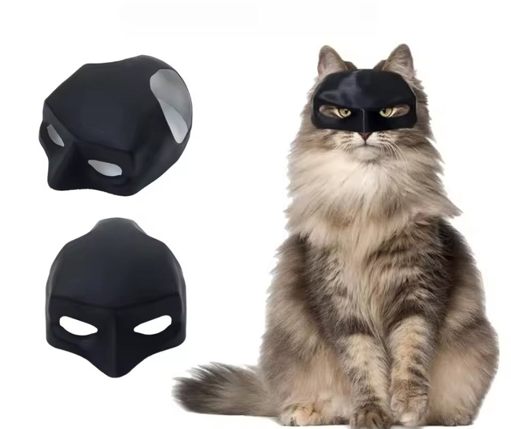 Маска 3-D для домашніх тварин для кота та собак Бетмен 9 см чорний Київ - фото 6