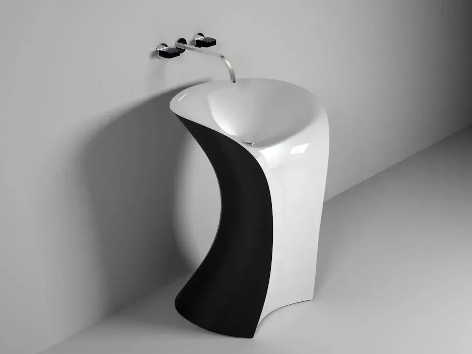 Раковина  Hidra Miss 57x58x88 biało-czarna MI15012 Киев - изображение 1