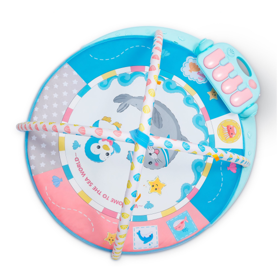 Детский игровой коврик с музыкальным пианино, подвесными игрушками, развивающий коврик для детей, разноцветный Каменец-Подольский