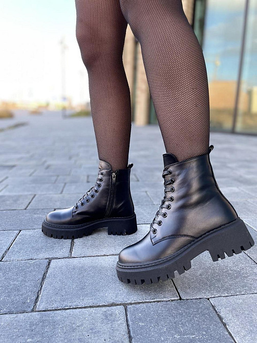 Черевики жіночі GREMMY чорні натуральна шкіра зима висота 13 см (4893) Коломия - фото 2