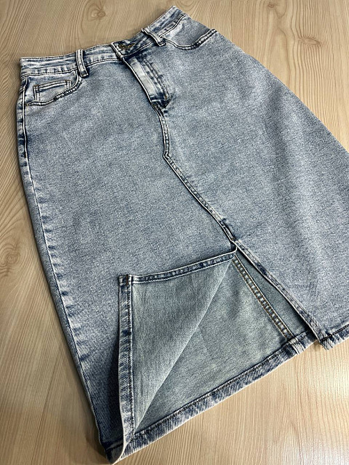 Юбка женская джинсовая DNL 208 средней длины с разрезом голубая, голубой, 28, 28, 76 см, 100 см Киев - изображение 6