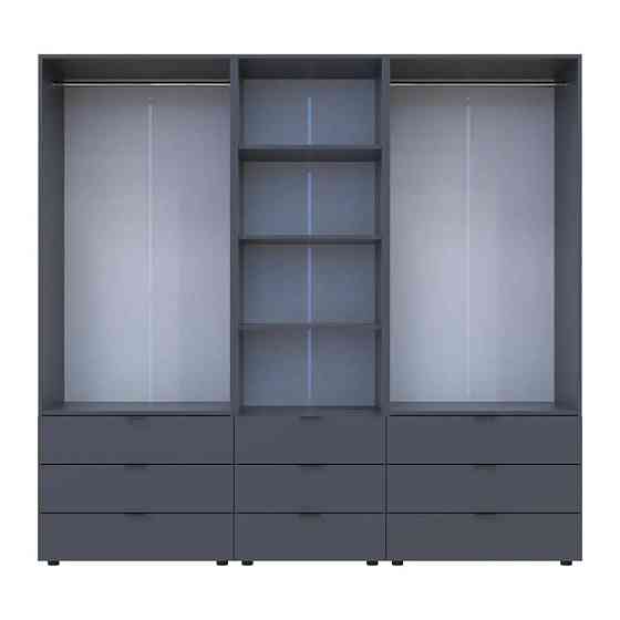 Шкаф для одежды Doros Гелар Графит 2+2ДСП с пеналом 215х49.5х203.4 (DRS-011916) Днепр