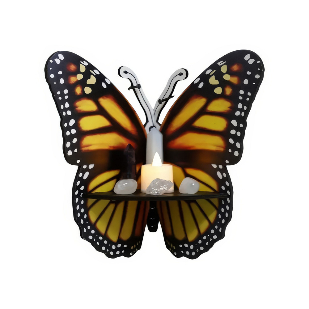 Кутова настінна полиця з дерева Метелик, 23×25 см, органайзер для зберігання аксесуарів, type E Кам'янець-Подільський - фото 2