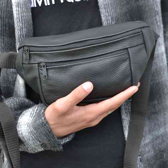 Стильная сумка бананка мужская кожаная коричневая Поясная нагрудная сумка натуральная кожа Киев