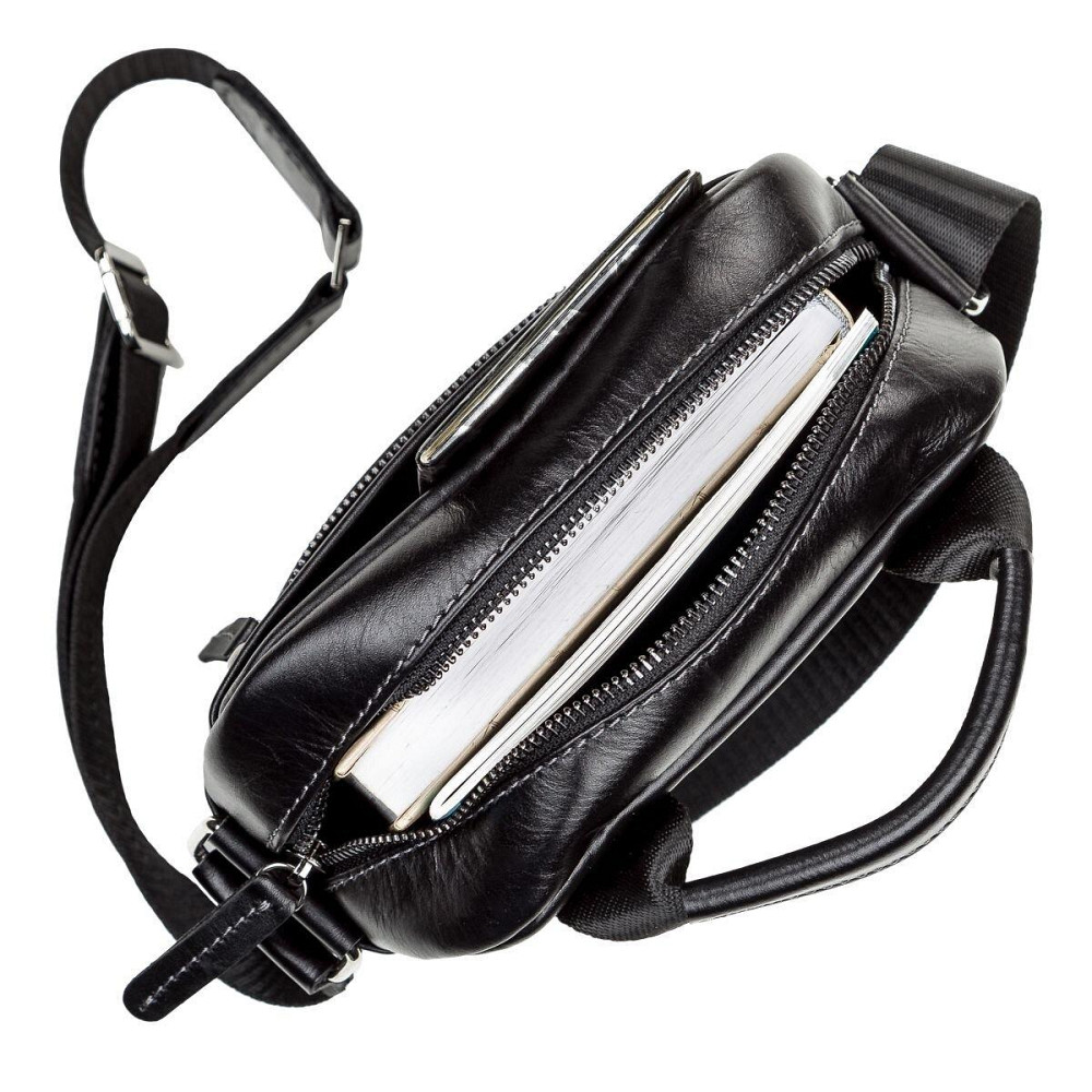 Сумка чоловіча SHVIGEL 11088 шкіряна Чорна Київ - фото 6