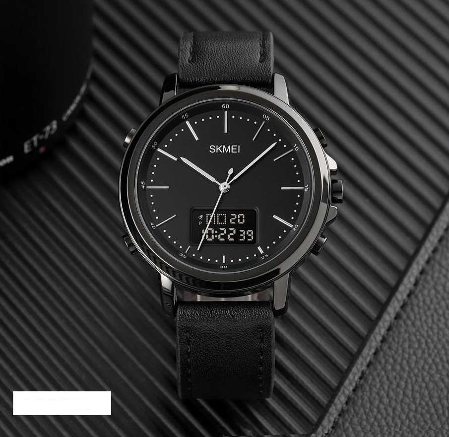 Мужские спортивные наручные часы Skmei 1652 (Черные с черным) Киев - изображение 7