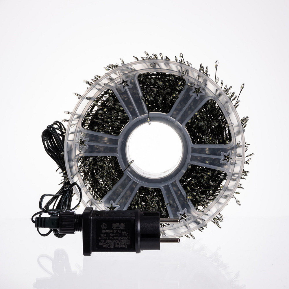 Новорічна гірлянда кімнатна роса 100 м 3000 LED Хвойна лапа зелений провід Біле сяйво D3000L100MGW Київ - фото 5