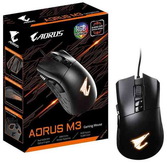 Миша Gigabyte Aorus M3 RGB Black_акція Чорний Харьков