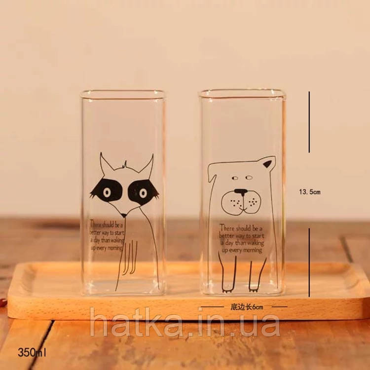 Набір склянок для напоїв 6 шт OLens "HAPPY" 350 мл прозорий із різними малюнками для дому та ресторанів Київ - фото 7