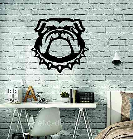 Декоративне настінне Панно «Бульдог», Декор на стіну 70*70 см, Чорний Київ