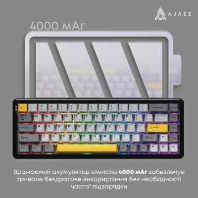 Клавіатура Ajazz AK680 MAX (8+8K) Magnetic Switch RGB Wireless/Bluetooth/USB Black (AK680-M-BGY-A) Вінниця