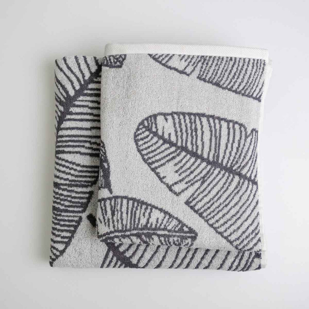 Набор махровых полотенец с рисунком перо 2шт GM Textile 50х90см, 70х140см 400г/м2 (Серый) Сумы - изображение 3