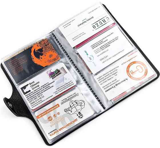 Визитница большая Shvigel 13905 кожаная Черная Киев