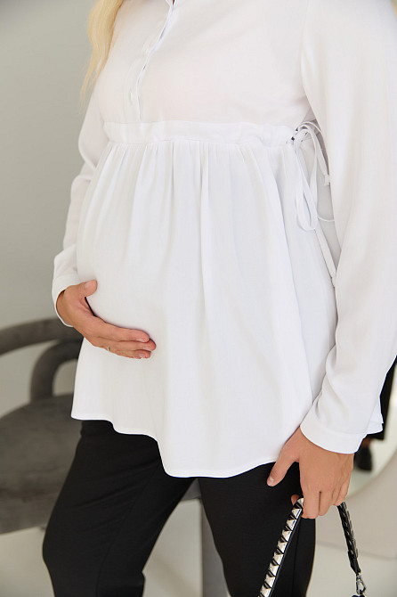 Блузка для вагітних та годуючих з шнурівкою Venice Lullababe розмір XXL (50) Білий Кривий Ріг - фото 8
