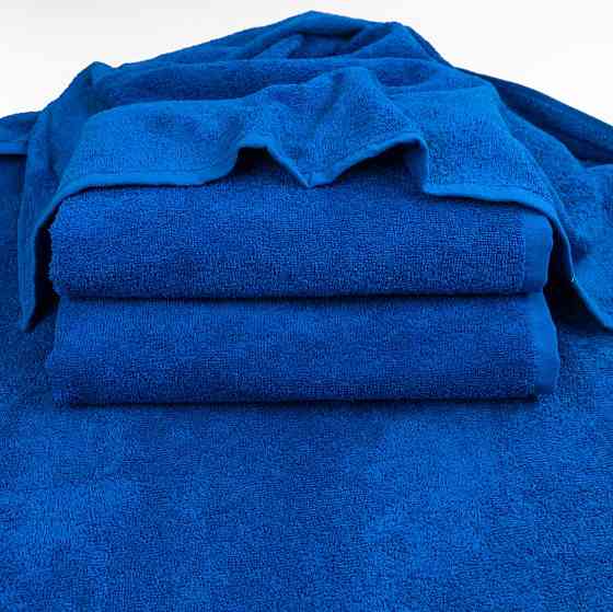 Набор махровых полотенец 3шт GM Textile 40х70см, 50х90см, 70х140см 400г/м2 (Синий) Сумы