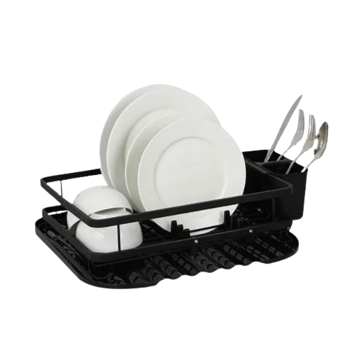 Сушарка для посуду з піддоном алюміній/пластик чорний MR-1024 Maestro Житомир - изображение 1