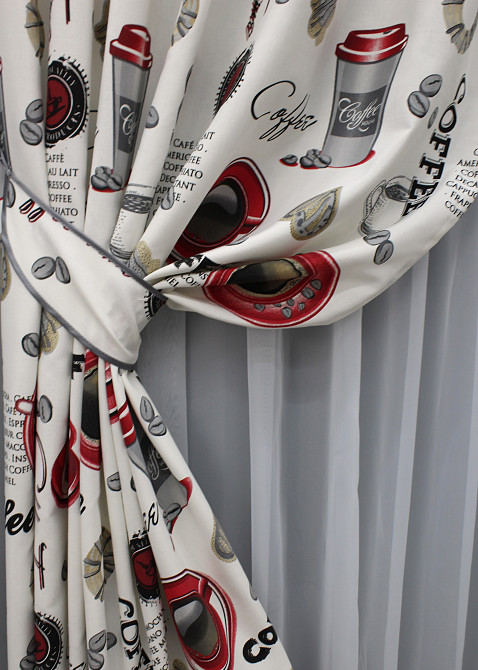Комплект готових фото-штор VR-Textil Coffee-House № 1496ш Різнобарвний 150х275 см 2 шт (33-0395) Київ - фото 9