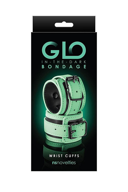 Наручиники, светятся в темноте NS Novelties GLO BONDAGE WRIST CUFF GREEN Sex Aura Киев - изображение 3