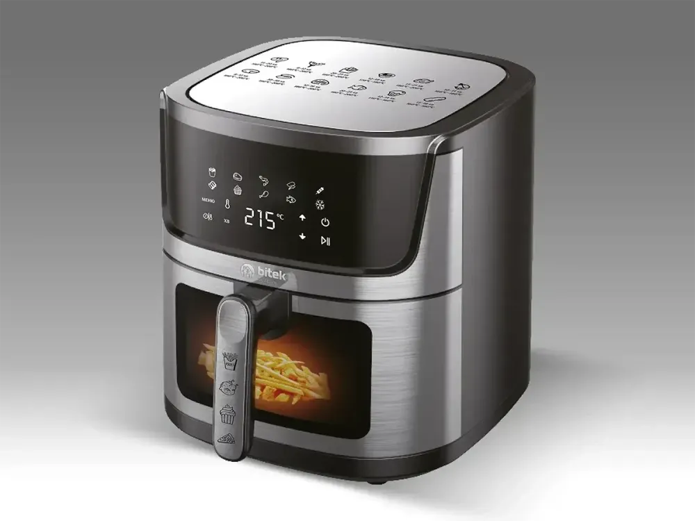Аэрофритюрница BITEK BT-5395 14л 4800Вт, сенсорная, 2 ТЭНА, обзорное окно, 10 программ, черная Одесса - изображение 4
