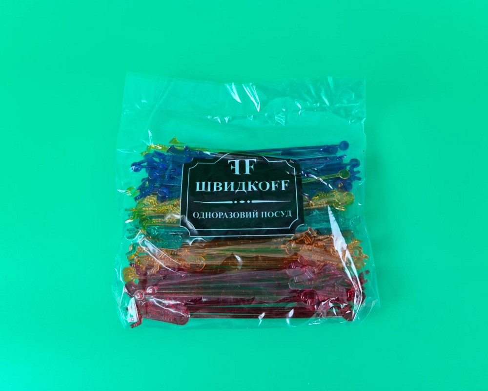 Мішалка пластикова для коктейлю "Саксофон" 19см (100шт) (1 пач.) Харків - фото 6