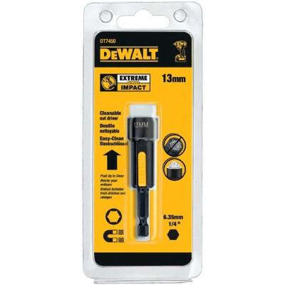 Головка магнітна DeWALT магнітна EXTREME 1/4"х13 мм, шестигранна з магнітом, що рухається всередині (DT7450) Вінниця - фото 2