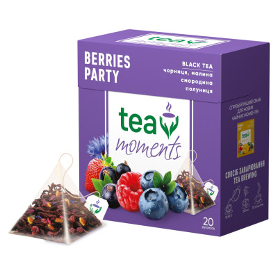 Чай Tea Moments Berries Party черный 20х1.8 г пирамидки (tm.00230) Винница - изображение 2