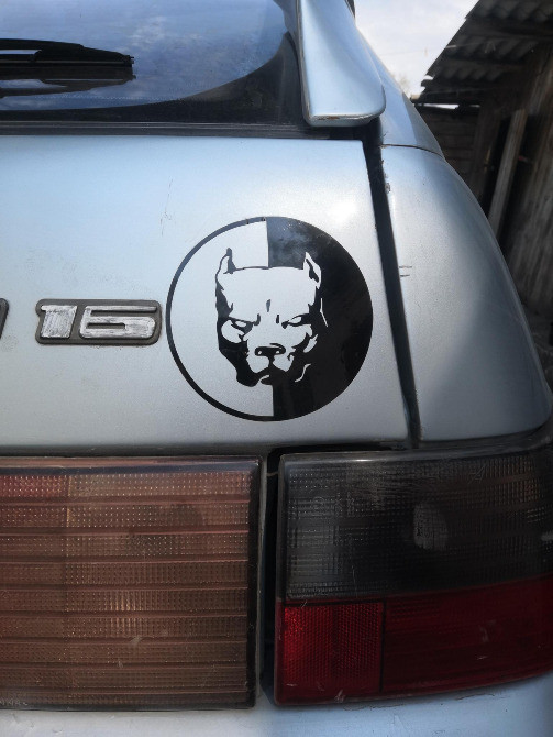 Наклейка на авто-мото Пітбуль Чорна, Біла світло Київ - фото 7