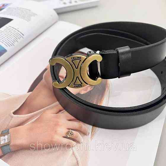 Кожаный женский брендовый ремень black (3 cм) Киев