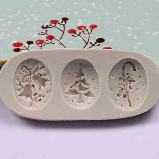 Молд новогодний из силикона 50 на 110 мм серый Киев