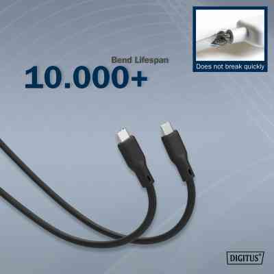 Дата кабель USB-C to USB-C 1.0m USB 4.0 Gen3 40G 240W 8K silicone black Digitus (AK-300344-010-S) Вінниця