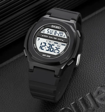 Годинник чоловічий спортивний Skmei 1821 (Чорний з білим циферблатом) Київ