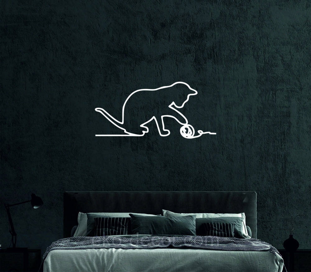 Декоративное настенное 3D Панно «Кот» Декор на стену с объемом 50*25 см, Белый Киев - изображение 4