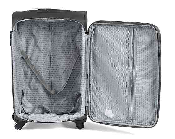 Валіза тканинна WINGS 1706 середня 65 см сіра 4 колеса Київ