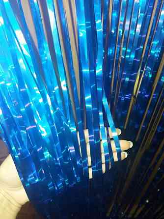 Дождик на новый год с голограммой 2 м на 1 м синий Киев