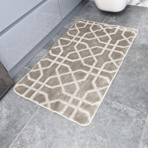 Набір килимків для ванної 2шт 60*100см+50*60см U-виріз Геометрія Standard світло-сірий поліпропілен Дариана Житомир