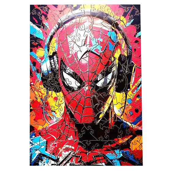 Фігурний пазл з дерева "Людина-павук" PZ003-A3W-AC 180-250 деталей, А3 з мішечком і стрічкою Вінниця