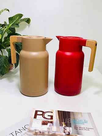 Термос «Дойч» 1000 мл скляна колба пластиковий корпус утримання тепла до 12-24 годин червоний Київ