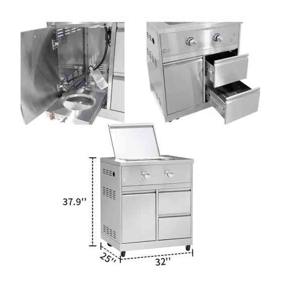 Встроенный модуль с двойной газовой конфоркой из нержавеющей стали GRILLI 777333 Код: 105968 Ровно