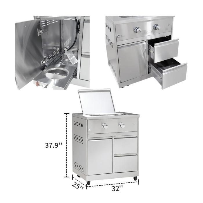 Вбудований модуль з подвійною газовою конфоркою з нержавіючої сталі GRILLI 777333 Код: 105968 Рівне - фото 3